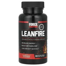 LeanFire dietary supplement bottle with black cap and red label front