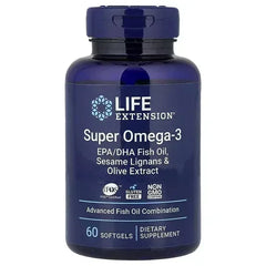 Life Extension, Super Omega-3, EPA/DHA Fish Oil, Sesame Lignans & Olive Extract, 60 Softgels - Mumzar