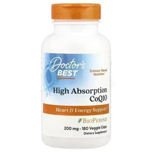 Doctor’s Best CoQ10 200 mg bottle, 180 veggie caps