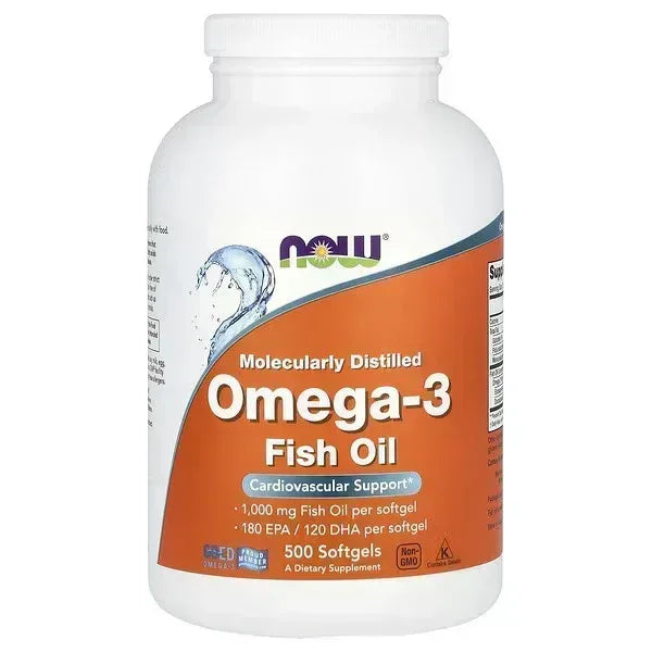 NOW Foods Omega-3 Fish Oil – 1,000 mg, 500 Softgels - Mumzar