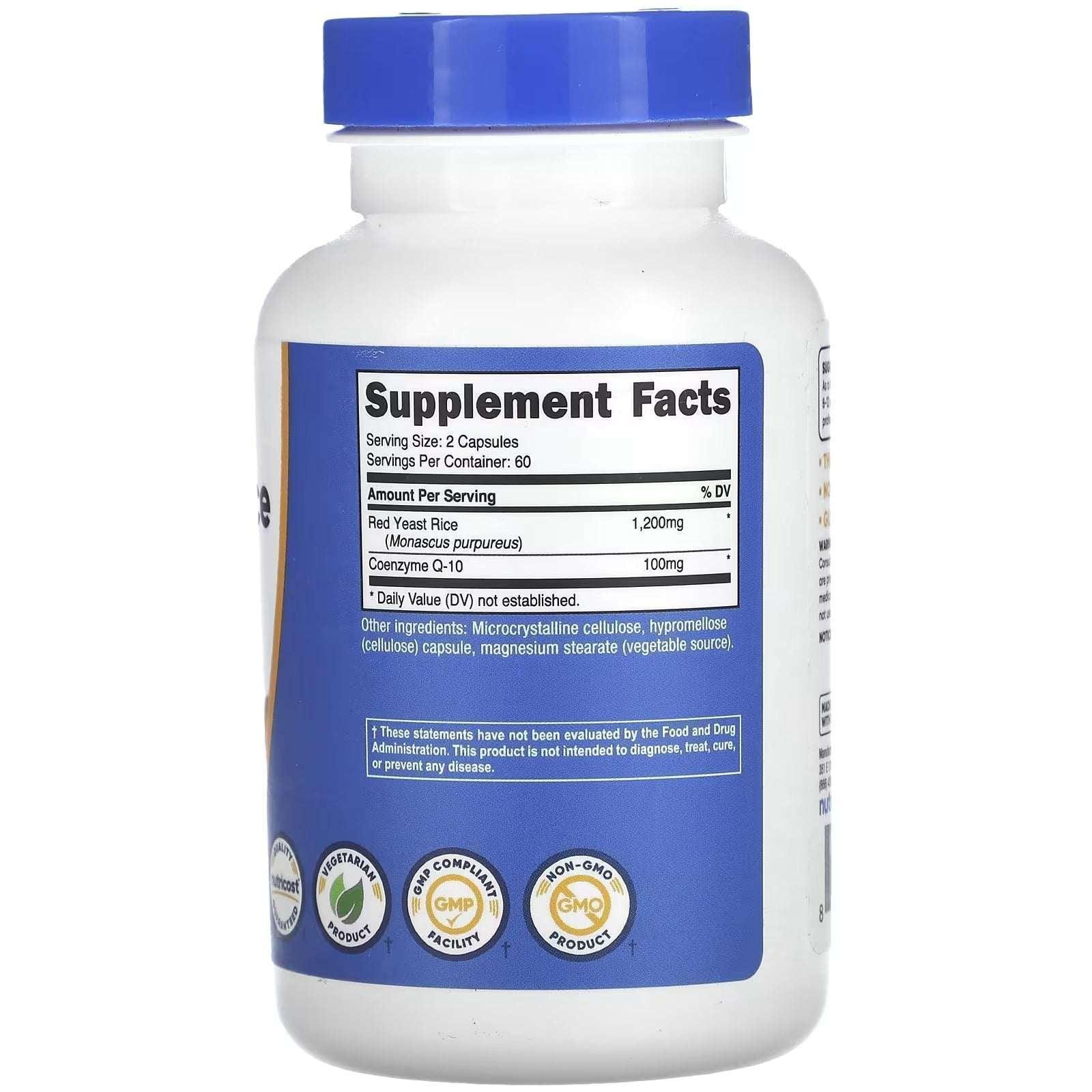 Nutricost Red Yeast Rice with CoQ10 – 120 Capsules - Mumzar