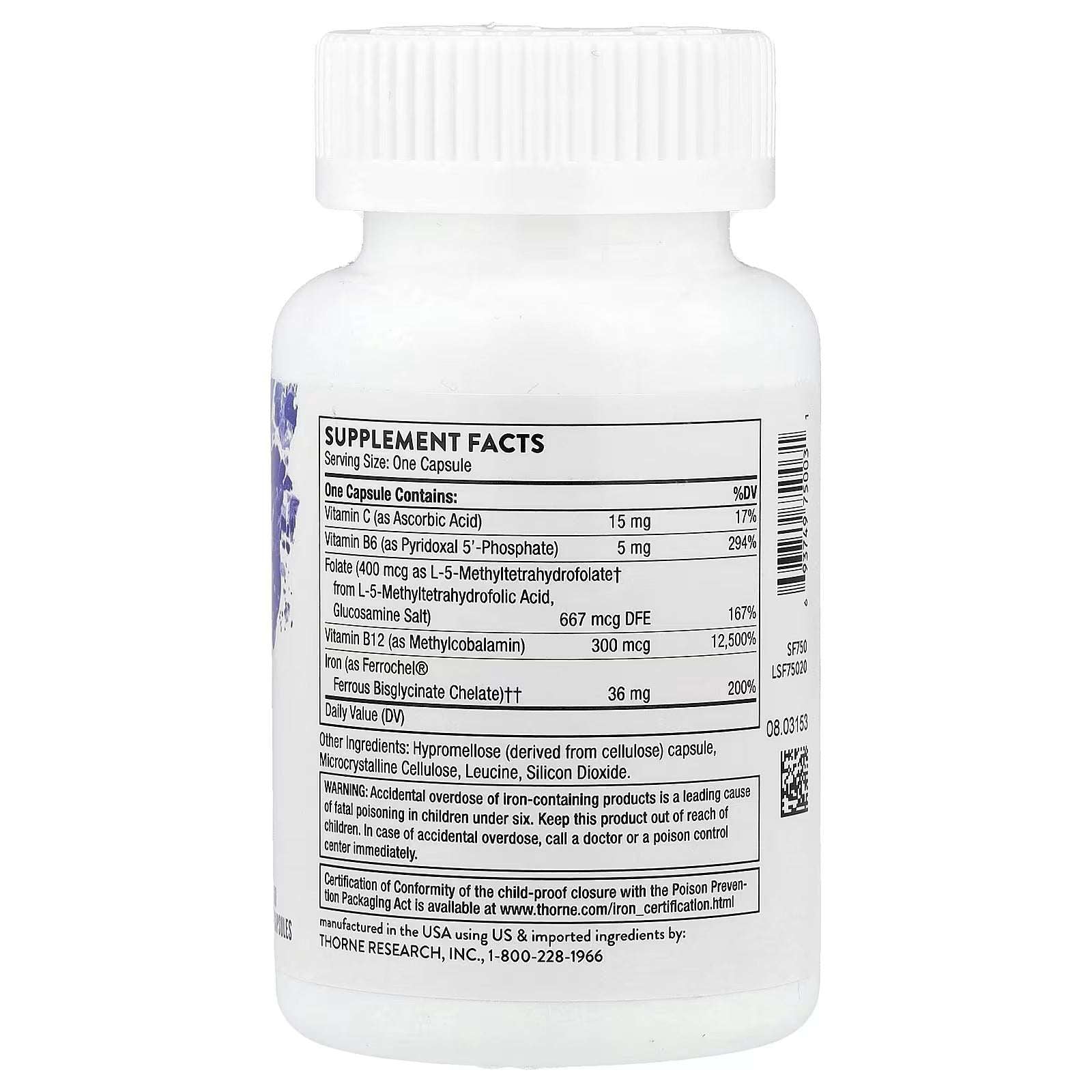 Thorne, Ferrasorb®, 60 Capsules - Mumzar