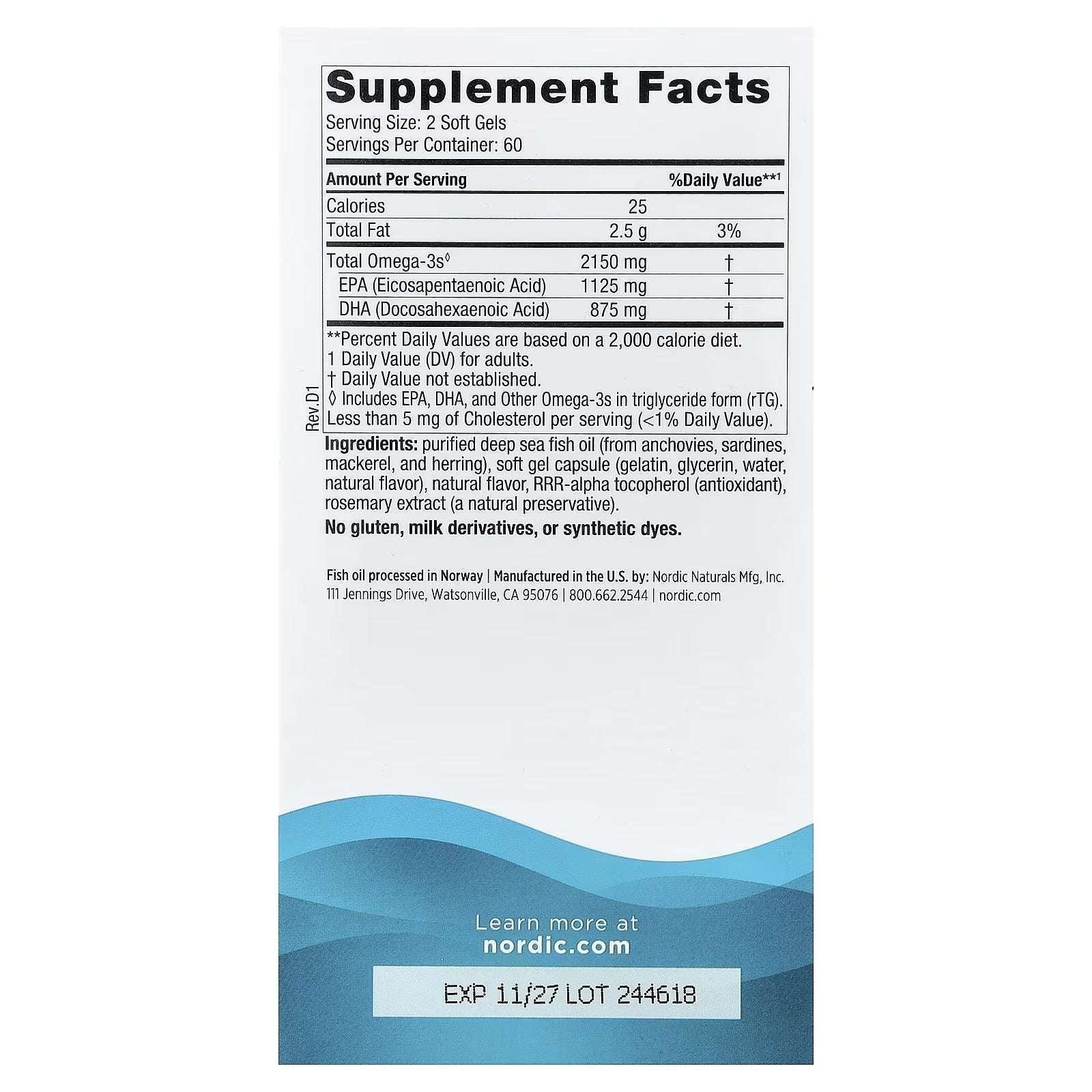 Nordic Naturals, Ultimate Omega® 2X, Lemon, 120 Soft Gels (1,075 mg per Soft Gel) - Mumzar