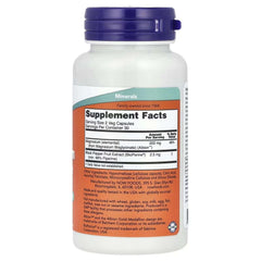 NOW Foods Magnesium Glycinate with BioPerine® – 60 Veg Capsules - Mumzar