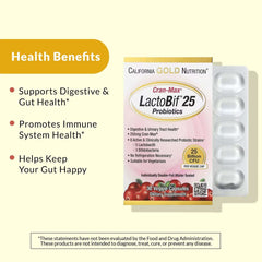 California Gold Nutrition, CranMax® LactoBif® Probiotics, 25 Billion CFU, 30 Veg Capsules