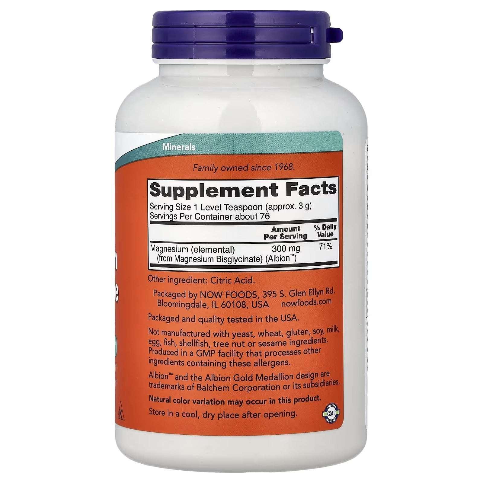 NOW Foods Magnesium Bisglycinate Powder – 8 oz (227 g) - Mumzar
