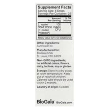 BioGaia Protectis Baby probiotic drops back panel with supplement facts and ingredients