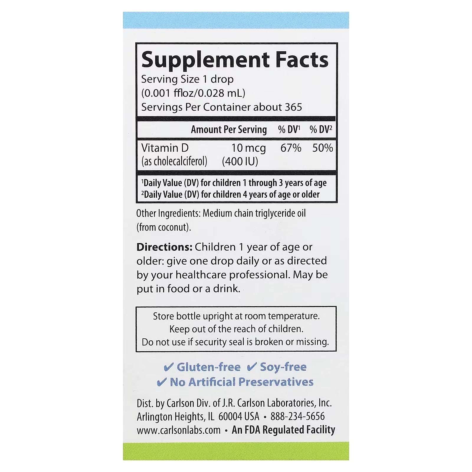 Carlson, Kid's Super Daily® D3, 0.35 fl oz (10.3 ml)