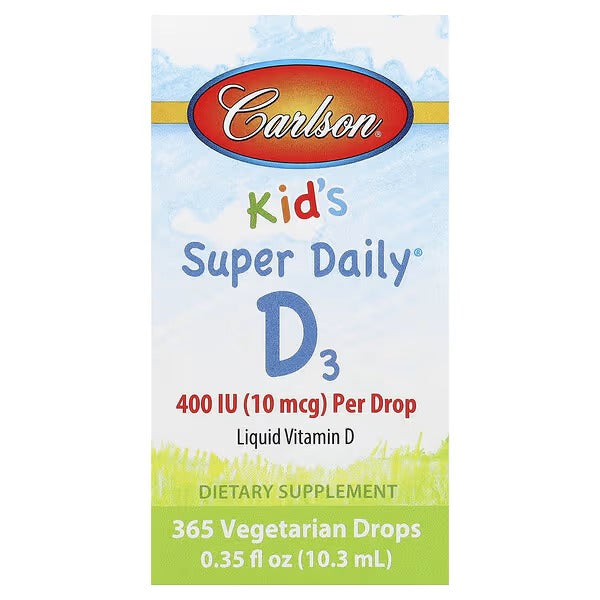Carlson, Kid's Super Daily® D3, 0.35 fl oz (10.3 ml) - Mumzar