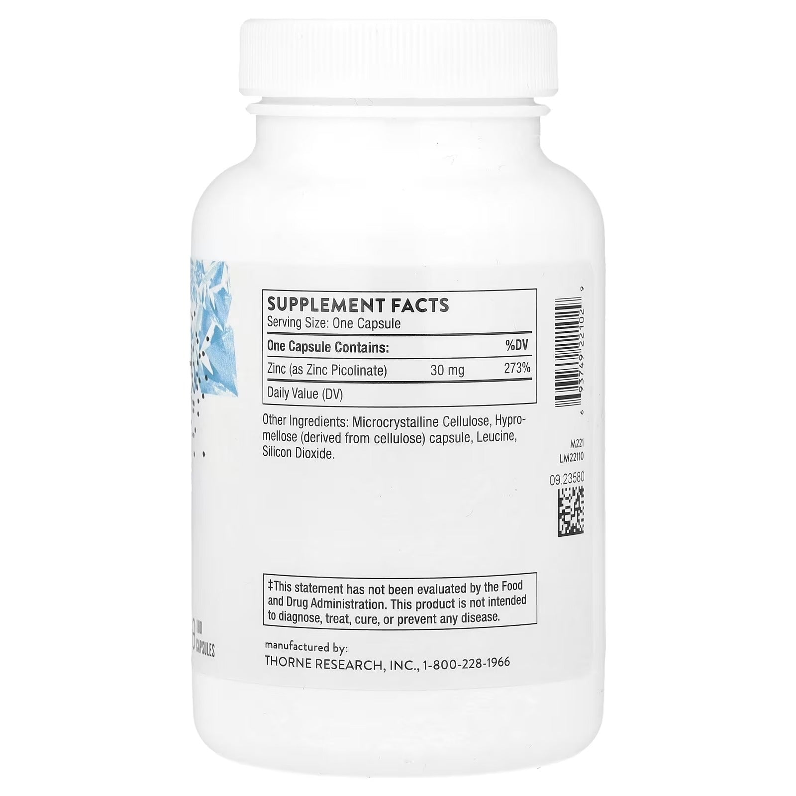 Thorne, Zinc Picolinate, 30 mg, 180 Capsules - Mumzar