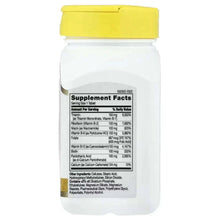 B-100 Complex supplement facts label on white bottle with yellow cap