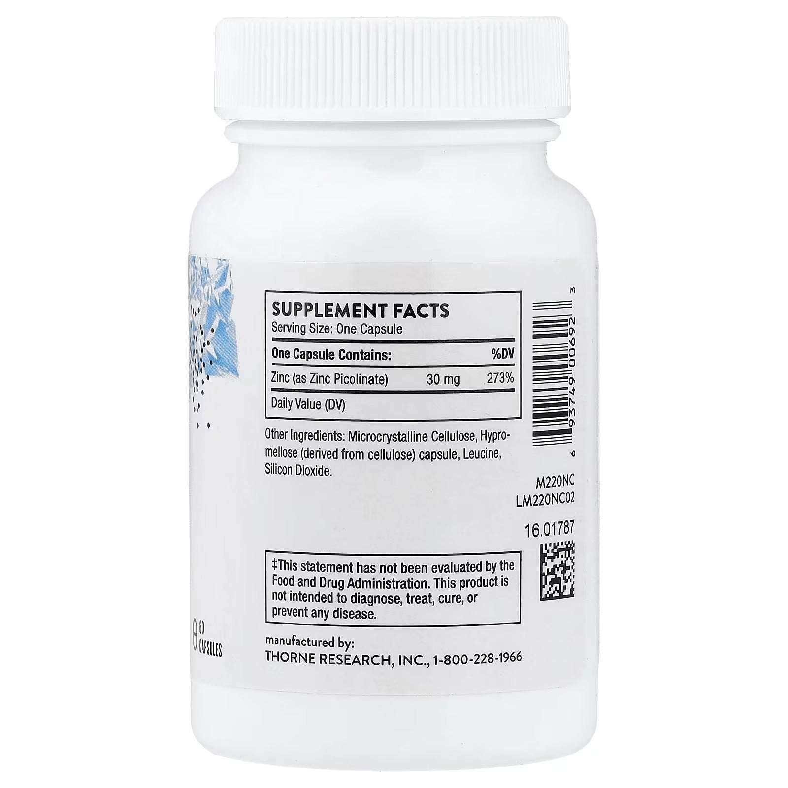 Thorne, Zinc Picolinate, 30 mg, 60 Capsules - Mumzar