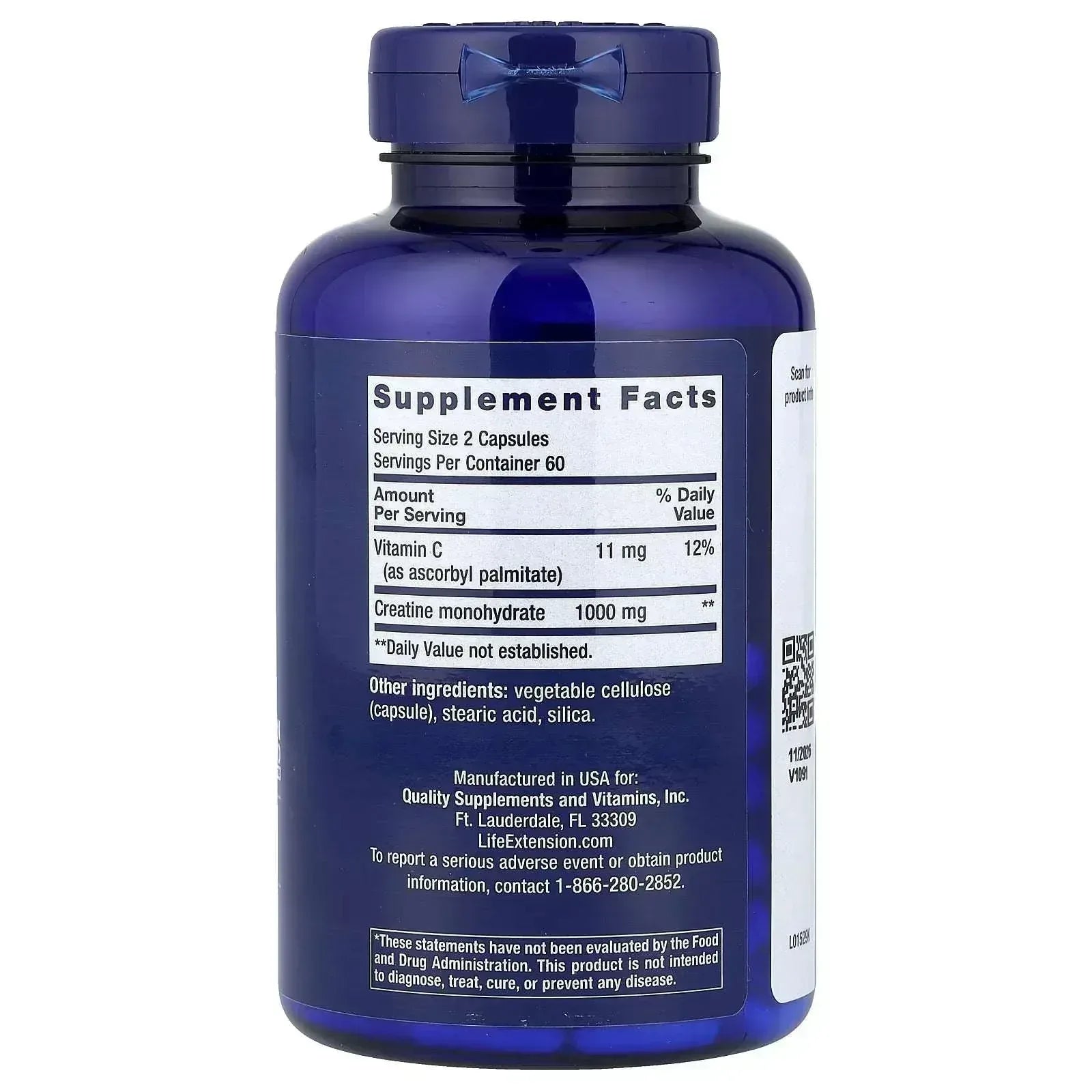 Life Extension Creatine Capsules – 120 Capsules - Mumzar