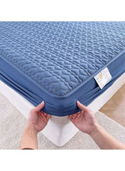 Waterproof Fitted Bedding Topper Set – Blue | Mattress & Pillow Protector with 2 Pillowcases (Multiple Sizes)