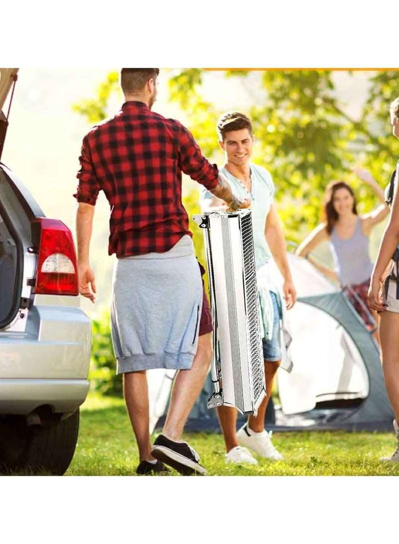 Stainless Steel Portable BBQ Grill with Folding Camping Table – Charcoal Barbecue & Smoker (73 × 33 × 70 cm)