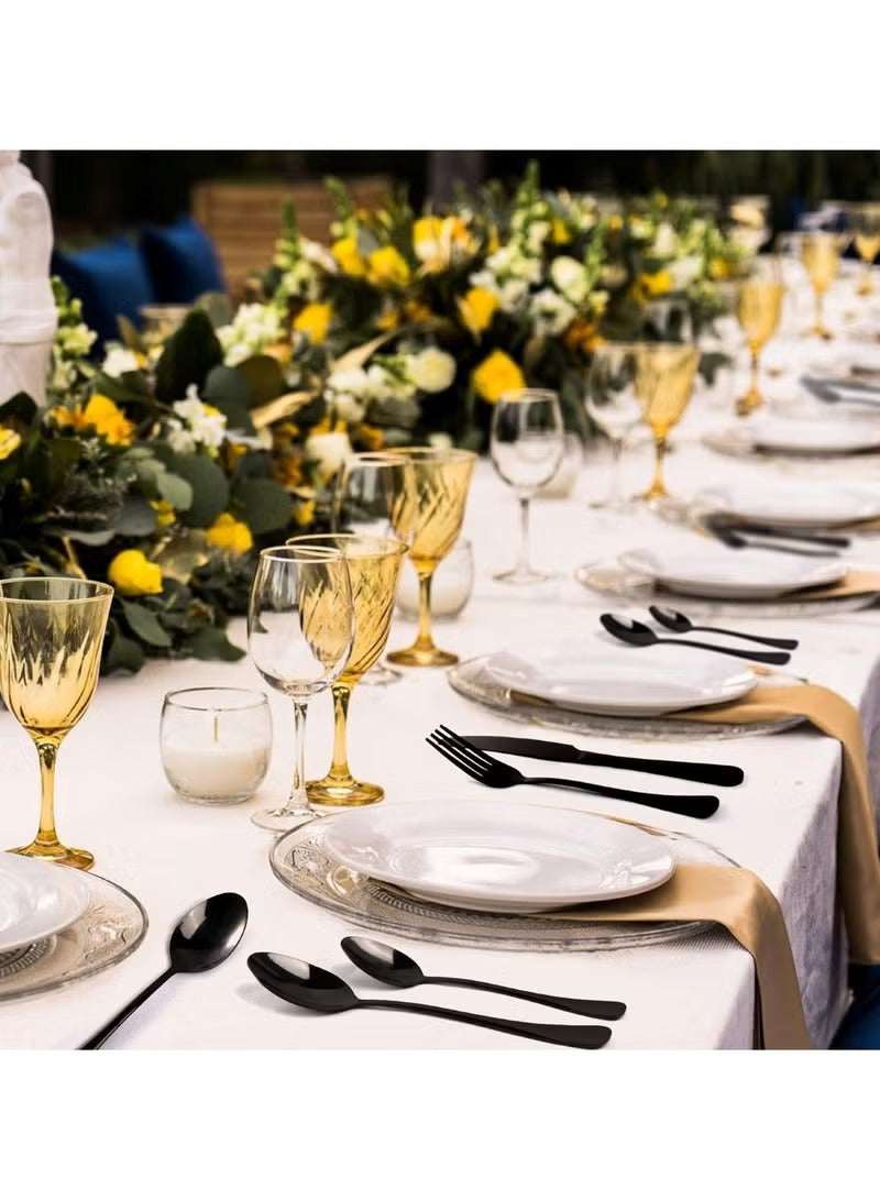 24 Pcs Stainless Steel Rainbow Cutlery Set | Reusable Spoon Fork & Knife Set for Indoor & Outdoor Use