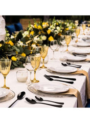 24 Pcs Stainless Steel Rainbow Cutlery Set | Reusable Spoon Fork & Knife Set for Indoor & Outdoor Use