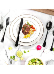 24 Pcs Stainless Steel Rainbow Cutlery Set | Reusable Spoon Fork & Knife Set for Indoor & Outdoor Use