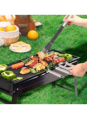 Portable BBQ Grill with Drawable Design – Black | Customizable Outdoor Charcoal Grill - Mumzar