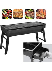 Portable BBQ Grill with Drawable Design – Black | Customizable Outdoor Charcoal Grill - Mumzar