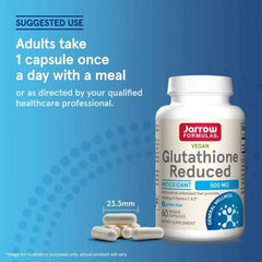 Jarrow Formulas Vegan Glutathione Reduced 500 mg – 60 Veggie Capsules - Mumzar