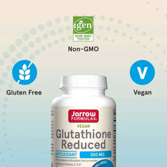 Jarrow Formulas Vegan Glutathione Reduced 500 mg – 60 Veggie Capsules - Mumzar