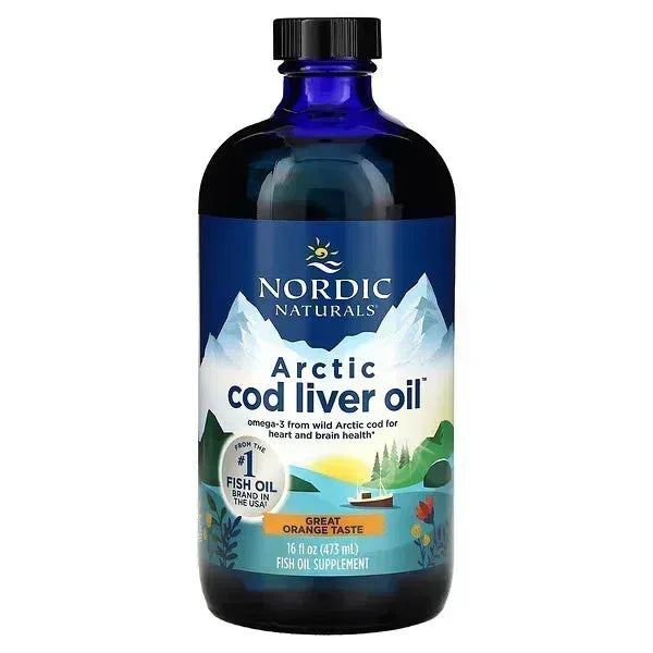 Nordic Naturals Arctic Cod Liver Oil Orange – 1,060 mg | 16 fl oz (473 ml) - Mumzar