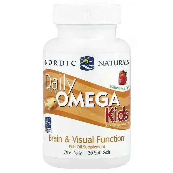 Nordic Naturals Daily Omega Kids™ Natural Fruit – 30 Soft Gels | Kids Omega-3 Support - Mumzar