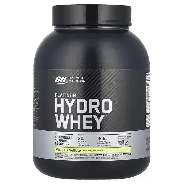 Optimum Nutrition Platinum Hydro Whey® Velocity Vanilla – 3.52 lb (1.6 kg) | Hydrolyzed Whey Protein - Mumzar