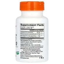 CoQ10 plus PQQ supplement bottle back label showing Supplement Facts serving size