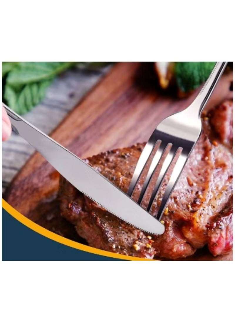 Stainless Steel Silver Cutlery Set | Elegant Spoon, Knife & Fork Dining Ensemble