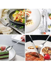 Stainless Steel Silver Cutlery Set | Elegant Spoon, Knife & Fork Dining Ensemble