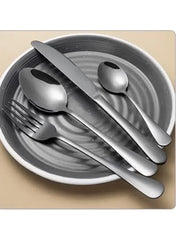 Stainless Steel Black Cutlery Set | Elegant Spoon, Knife & Fork Dining Ensemble - Mumzar