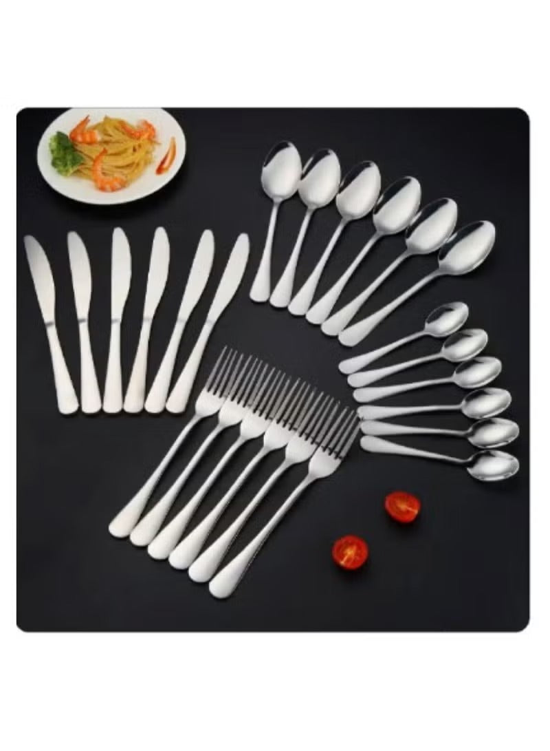 Stainless Steel Silver Cutlery Set | Elegant Spoon, Knife & Fork Dining Ensemble - Mumzar