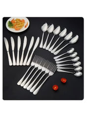 Stainless Steel Silver Cutlery Set | Elegant Spoon, Knife & Fork Dining Ensemble - Mumzar