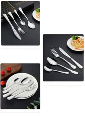 Stainless Steel Silver Cutlery Set | Elegant Spoon, Knife & Fork Dining Ensemble - Mumzar