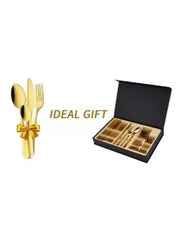 Stainless Steel Gold Cutlery Set | Elegant Spoon, Knife & Fork Dining Set - Mumzar
