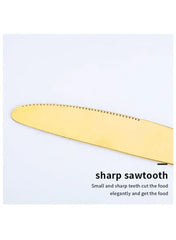 Stainless Steel Gold Cutlery Set | Elegant Spoon, Knife & Fork Dining Set - Mumzar