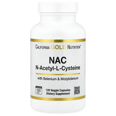 California Gold Nutrition N-Acetyl-L-Cysteine (NAC) with Molybdenum & Selenium | 120 Veg Capsules - Mumzar