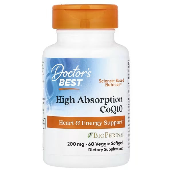 Doctor’s Best High Absorption CoQ10 | 100 mg | 60 Veggie Softgels | Heart & Energy Support - Mumzar
