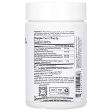 Sea moss supplement bottle back label with Supplement Facts and 120 capsules