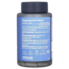ProHealth Longevity NMN supplement bottle, back Supplement Facts panel on blue label