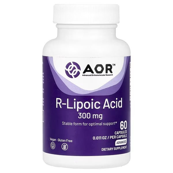 Advanced Orthomolecular Research AOR, R-Lipoic Acid, 300 mg, 60 Capsules - Mumzar