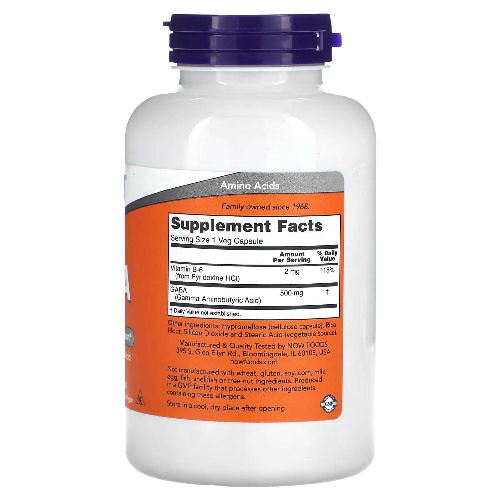 NOW Foods, GABA with Vitamin B-6, 500 mg, 200 Veg Capsules - Mumzar