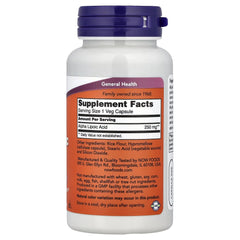 NOW Foods, Alpha Lipoic Acid, 250 mg, 60 Veg Capsules - Mumzar