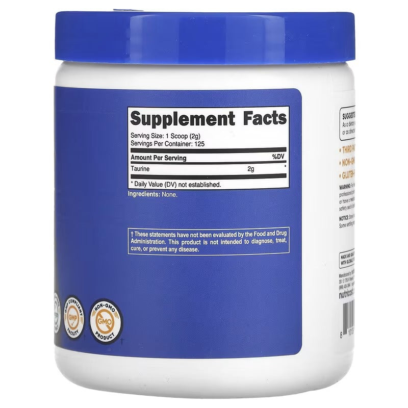 Nutricost, Taurine, Unflavoured, 8.9 oz (250 g) - Mumzar