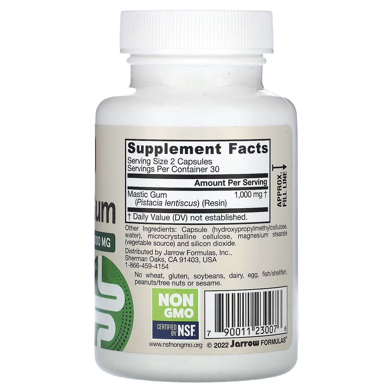 Jarrow Formulas Vegan Mastic Gum 500 mg – 60 Veg Capsules - Mumzar