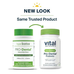 Vital Nutrients Hyperbiotics® Pro-Dental® Probiotic Natural Mint – 45 Vegan Chewable Tablets - Mumzar