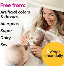BioGaia probiotic baby drops bottle, 5 drops once-daily and free-from list