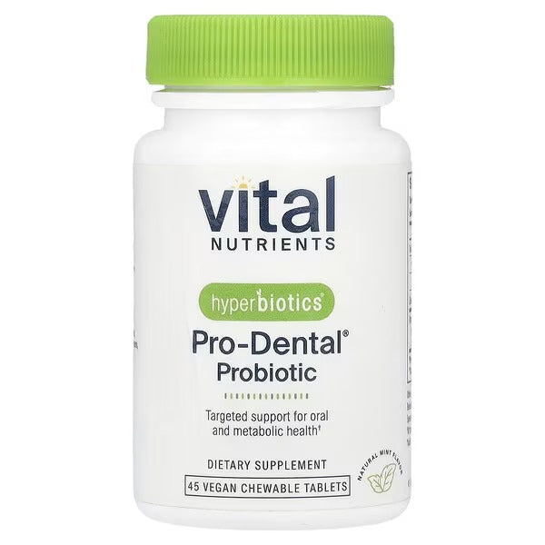 Vital Nutrients Hyperbiotics® Pro-Dental® Probiotic Natural Mint – 45 Vegan Chewable Tablets - Mumzar